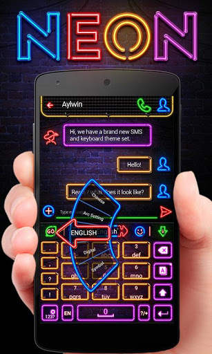 Neon GO Keyboard Theme & Emoji screenshot 1