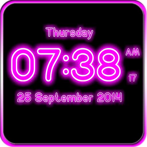 Neon Digital Clock Live Wallpaper 1.8