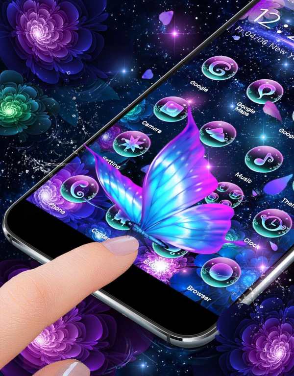 3D Neon Butterfly Shiny Theme screenshot 6