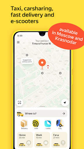 Yandex Go — taxi and delivery screenshot 1