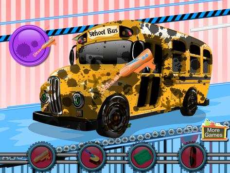 Mobil game sekolah mencuci bus screenshot 2