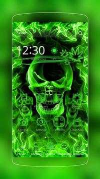 Green Flame Skull Theme screenshot 1