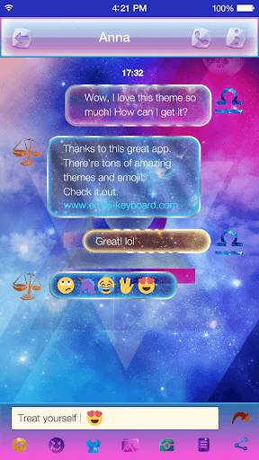 Libra Emoji Keyboard Theme screenshot 2