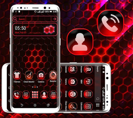 Cool Neon Hexa Launcher Theme screenshot 1