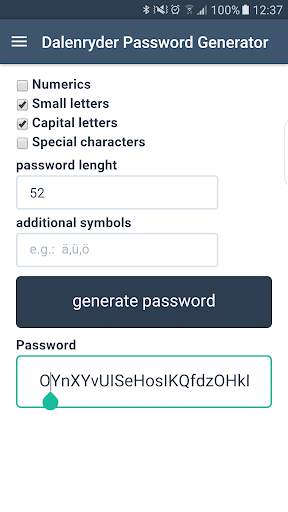 Dalenryder Password Generator screenshot 3