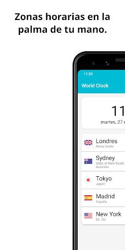 World Clock - Zonas horarias screenshot 1