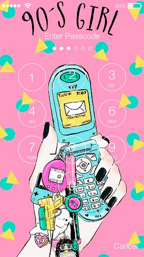 Girl Retro 90's Pop Art Teen Screen Lock screenshot 2