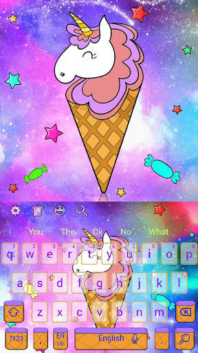 Galaxy Cute Unicorn Ice Cream Keyboard Theme screenshot 4
