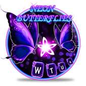 Twinkling Neon Butterflies Keyboard Theme on 9Apps