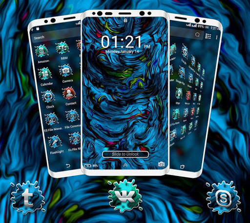 Oil Paint Launcher Theme 3 تصوير الشاشة
