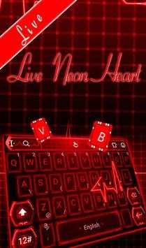 Live 3D Red Neon Heart Keyboard Theme screenshot 4