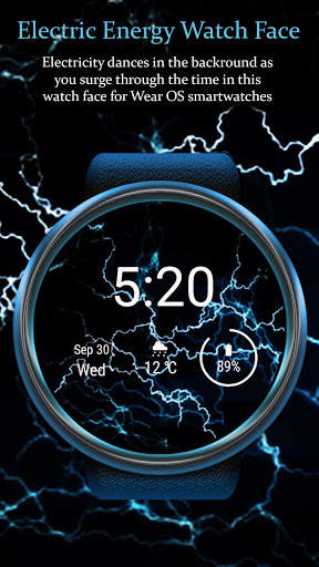 Electric Energy Watch Face - Wear OS Smartwatch screenshot 1