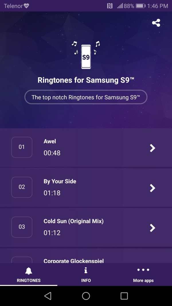 Free Ringtones for Samsung S9™ screenshot 1