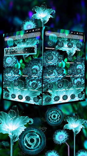 neon flowers theme screenshot 3
