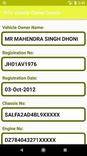 RTO Vehicle Owner Details screenshot 2