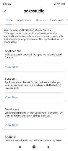 AOSP STUDIO Mobile Services (AMS) screenshot 1