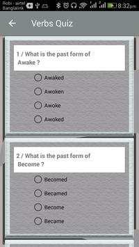 Verbs Quiz screenshot 2