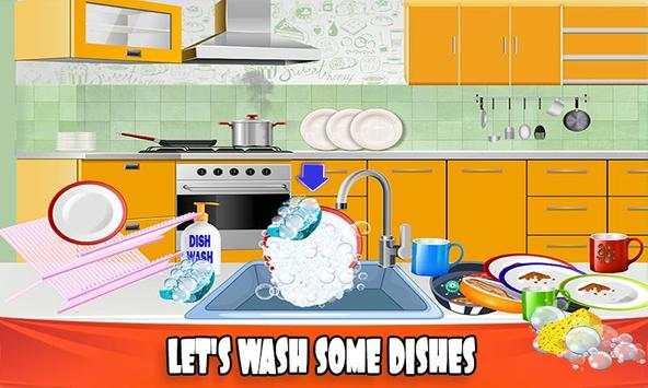 House Dish Washing Kitchen Clean up: Cleaning Sim screenshot 1
