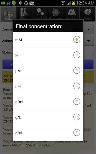 Solution Calculator Lite screenshot 8