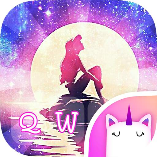 Galaxy Mermaid Emoji Keyboard Theme 1.1
