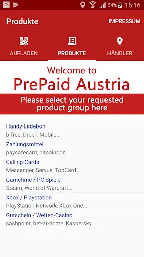 Prepaid Austria screenshot 2