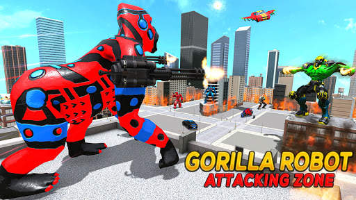 Angry Gorilla Car Robot Transform: King Kong Game screenshot 3