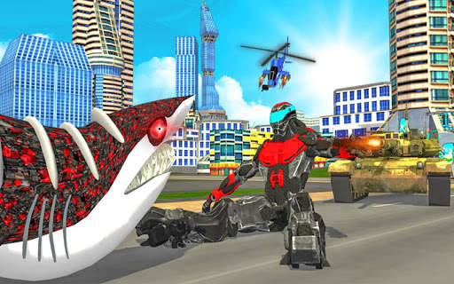 Warrior Robot Shark Game:Angry Shark Simulator App screenshot 19