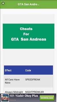 Cheats for GTA San Andreas screenshot 1
