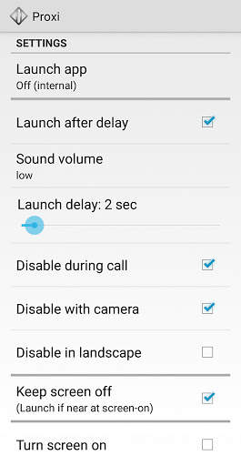 Proxi - proximity (screen off) app launcher screenshot 2