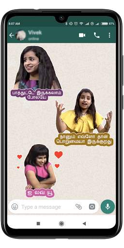 Sivaangi whatsapp stickers - WAStickerapps screenshot 8