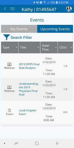 My AAPC screenshot 6