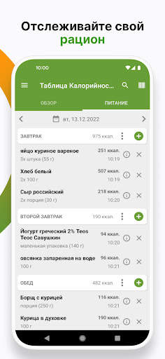 Таблица калорийности - калории скриншот 3