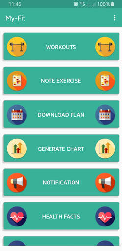 My-Fit Fitness Application screenshot 2