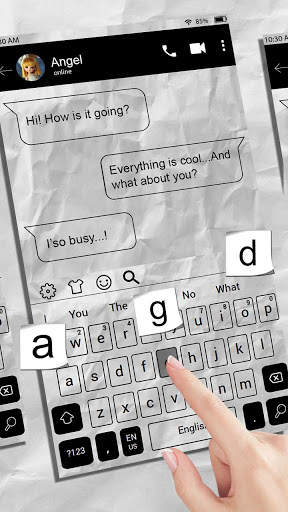 Crumpled Paper SMS Keyboard Theme screenshot 2