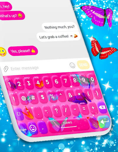 Butterfly Keyboard 🦋 Neon Themes Keyboards स्क्रीनशॉट 2