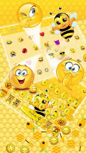 3D Cute Honey Bee Gravity Keyboard Theme screenshot 3