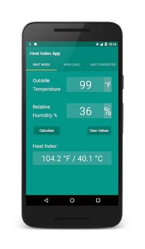 Heat Index App screenshot 1