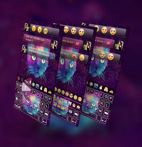 Galaxy Kitty GO Keyboard Theme screenshot 1
