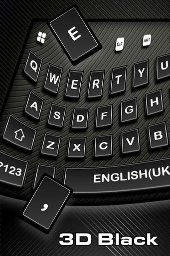 3D Black Keyboard Theme screenshot 2