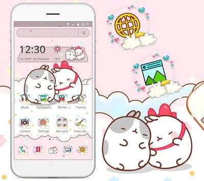Kawai Cartoon Love Couple Theme screenshot 1