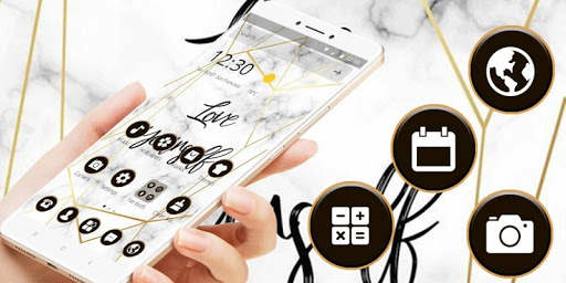 White Golden Marble Pattern Theme screenshot 4