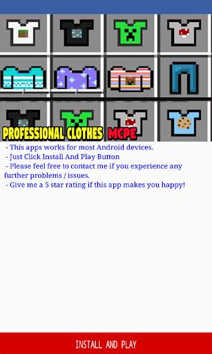 Professional Clothes Addon for Minecraft PE screenshot 1