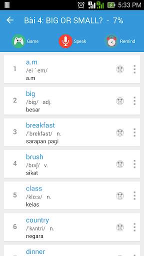 Kosakata Bahasa Inggris Gratis screenshot 3