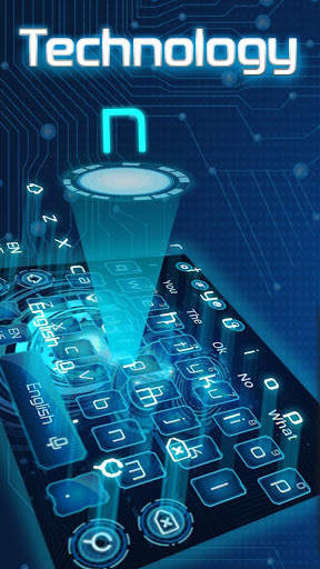 Тема High Tech Neon Keyboard скриншот 1