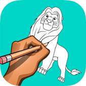 how to draw The Lion King logo