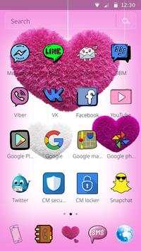 ❤Fluffy diamond Hearts Theme: Pink Launcher screenshot 7