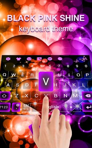 Black Pink Shine Keyboard Theme screenshot 3
