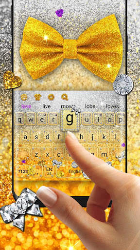 3D Gold Glitter Keyboard screenshot 1