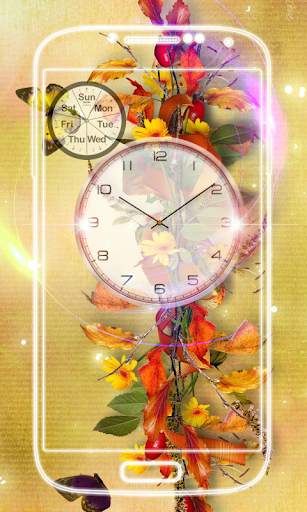 Leaves Analog Clock Live Wallpaper screenshot 4