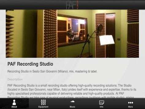 PAF Recording Studio स्क्रीनशॉट 1